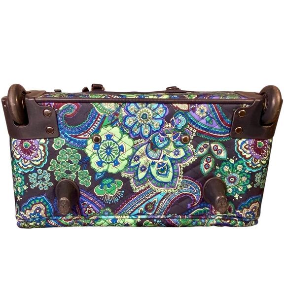 Vera Bradley Java Blue Rolling Duffle Bag Carry On Luggage - Picture 5 of 10